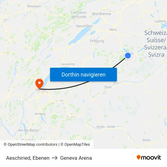 Aeschiried, Ebenen to Geneva Arena map