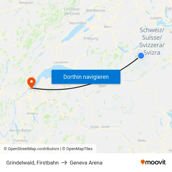 Grindelwald, Firstbahn to Geneva Arena map