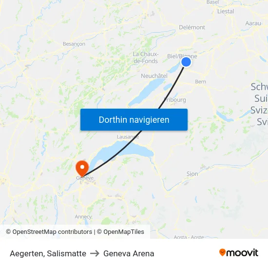 Aegerten, Salismatte to Geneva Arena map