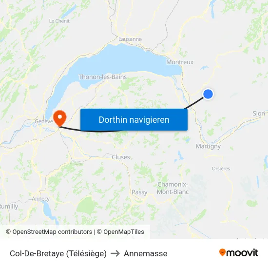 Col-De-Bretaye (Télésiège) to Annemasse map