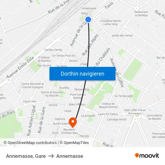 Annemasse, Gare to Annemasse map