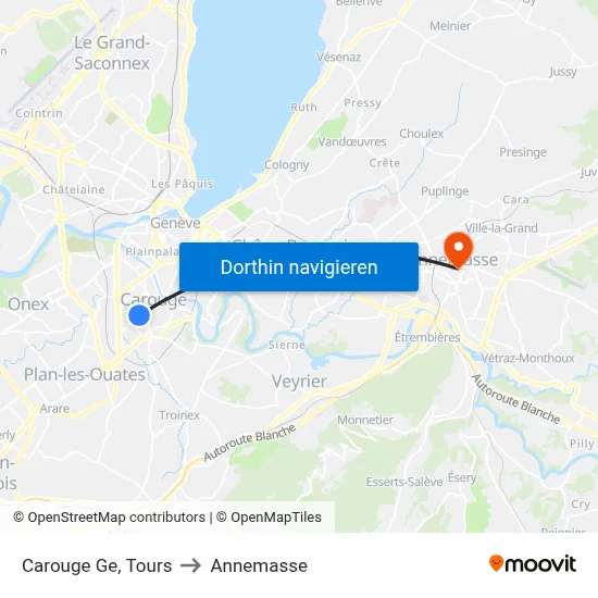 Carouge Ge, Tours to Annemasse map
