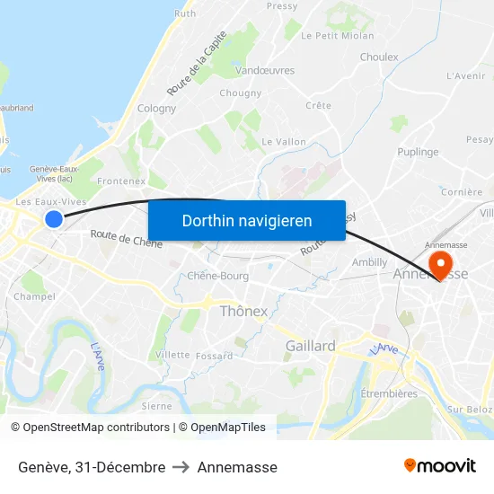 Genève, 31-Décembre to Annemasse map