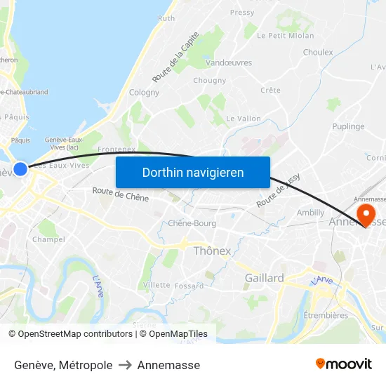 Genève, Métropole to Annemasse map