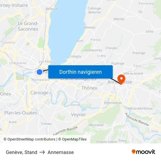 Genève, Stand to Annemasse map