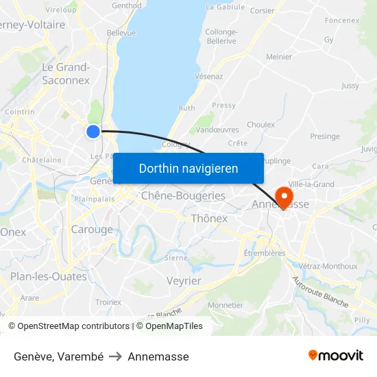 Genève, Varembé to Annemasse map