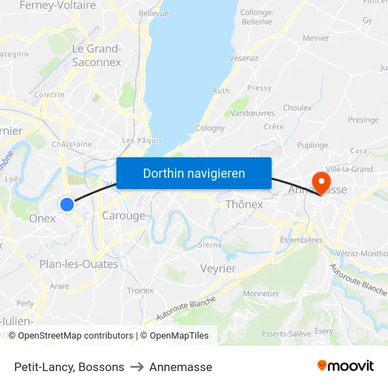 Petit-Lancy, Morgines to Annemasse map