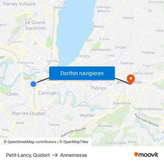 Petit-Lancy, Quidort to Annemasse map