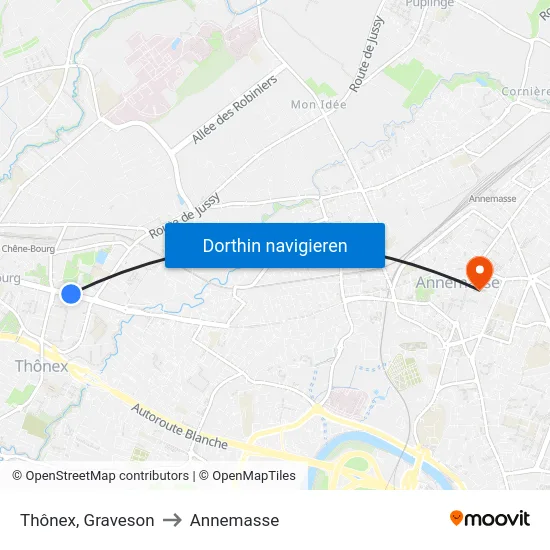 Thônex, Graveson to Annemasse map
