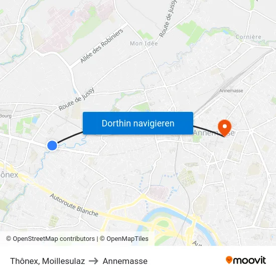 Thônex, Moillesulaz to Annemasse map