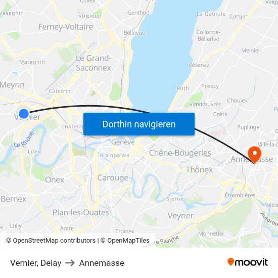 Vernier, Delay to Annemasse map