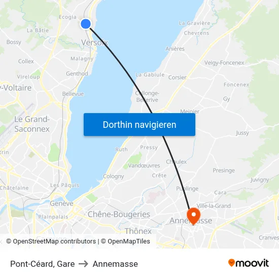 Pont-Céard, Gare to Annemasse map