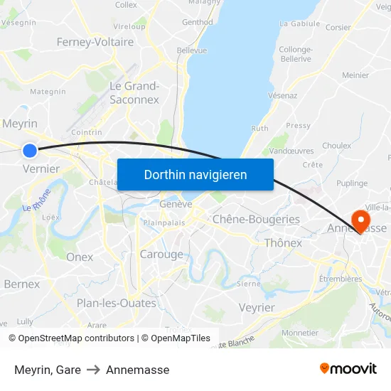 Meyrin, Gare to Annemasse map