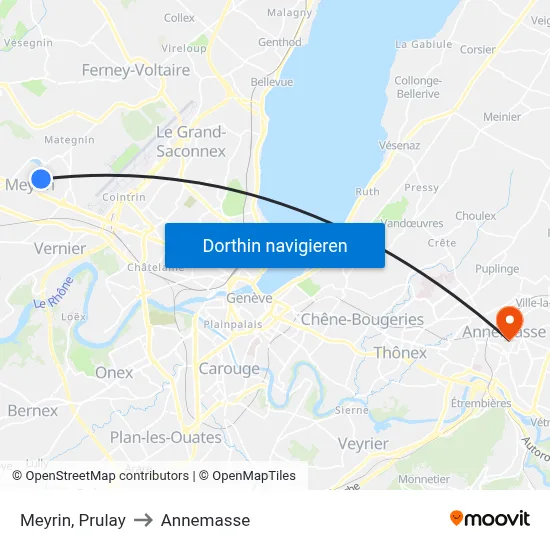 Meyrin, Prulay to Annemasse map