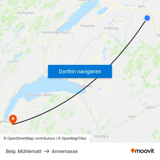 Belp, Mühlematt to Annemasse map