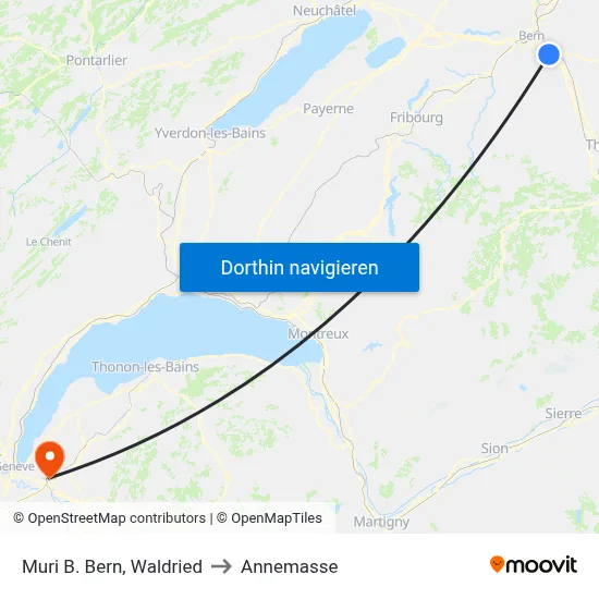 Muri B. Bern, Waldried to Annemasse map