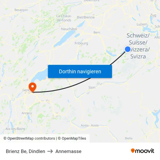 Brienz Be, Dindlen to Annemasse map