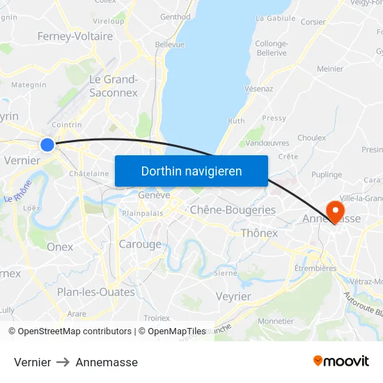 Vernier to Annemasse map