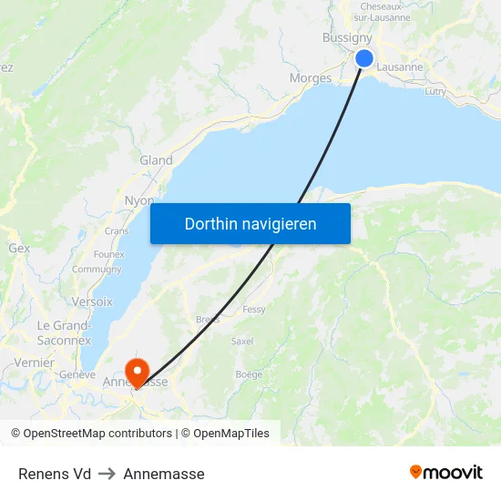 Renens Vd to Annemasse map