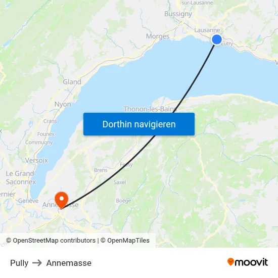 Pully to Annemasse map