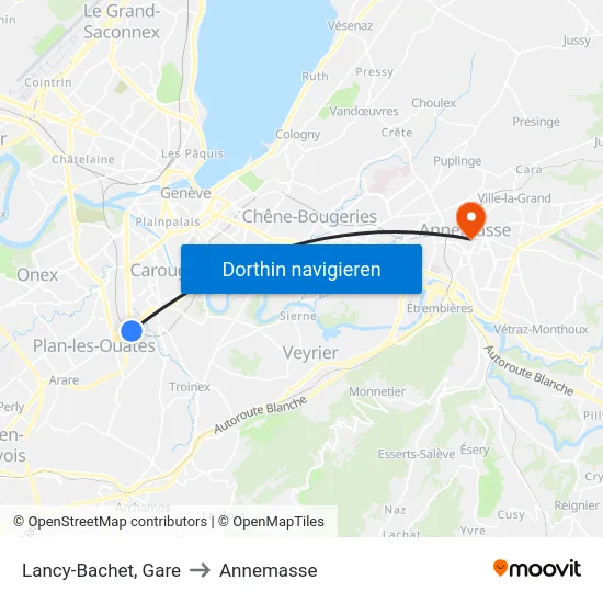 Lancy-Bachet, Gare to Annemasse map
