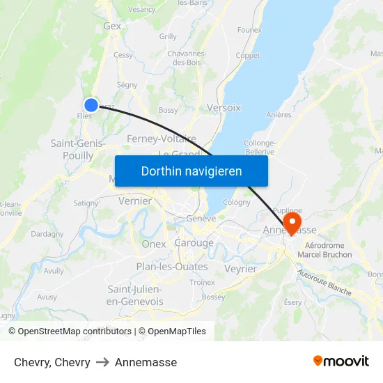 Chevry, Chevry to Annemasse map