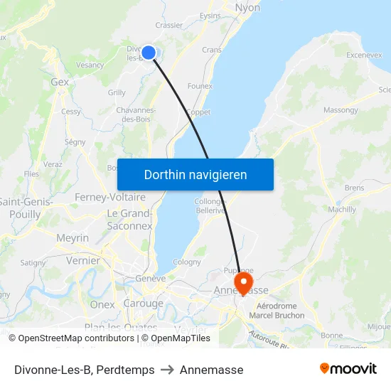 Divonne-Les-B, Perdtemps to Annemasse map