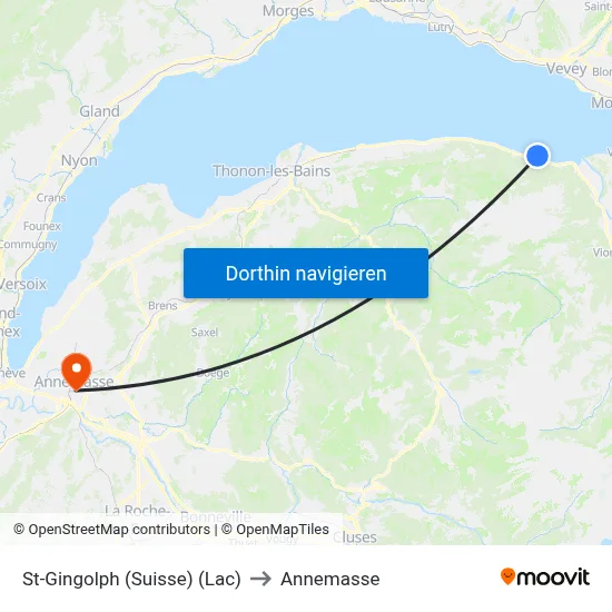St-Gingolph (Suisse) (Lac) to Annemasse map