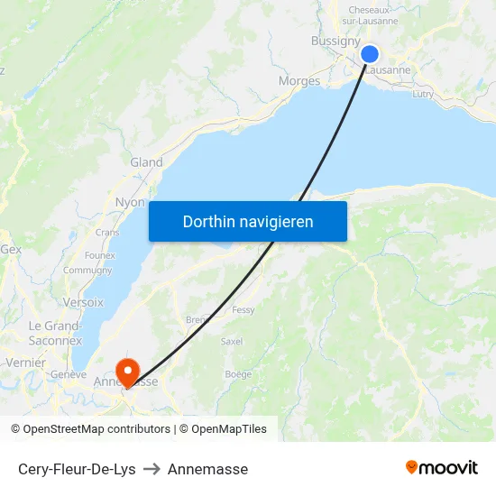 Cery-Fleur-De-Lys to Annemasse map