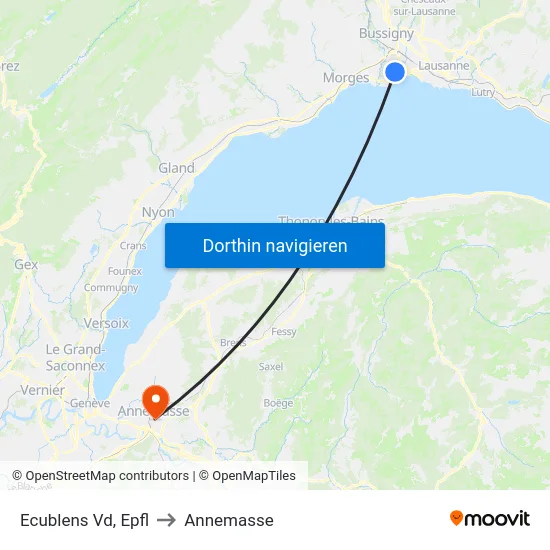 Ecublens Vd, Epfl to Annemasse map
