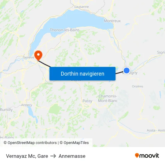 Vernayaz Mc, Gare to Annemasse map
