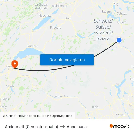Andermatt (Gemsstockbahn) to Annemasse map