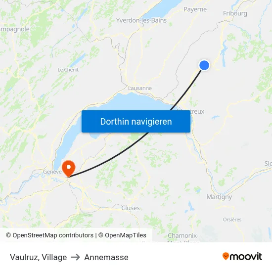 Vaulruz, Village to Annemasse map