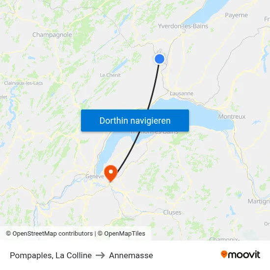 Pompaples, La Colline to Annemasse map