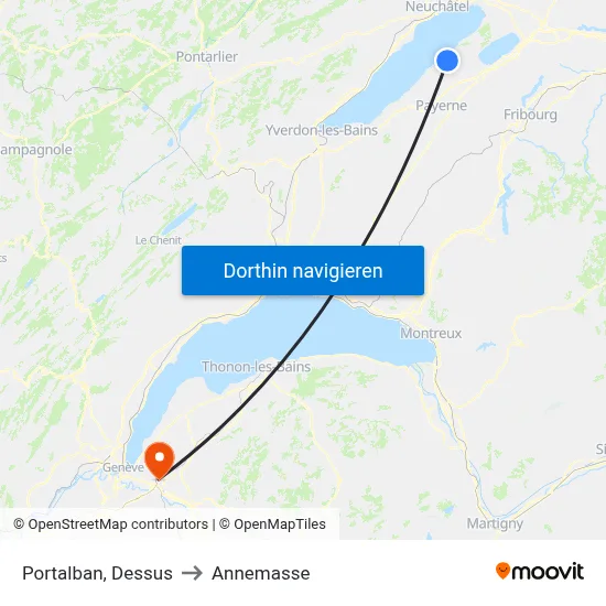 Portalban, Dessus to Annemasse map