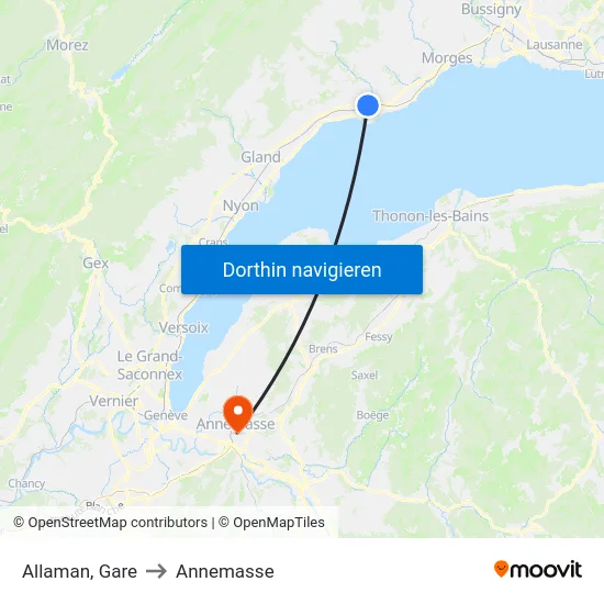 Allaman, Gare to Annemasse map