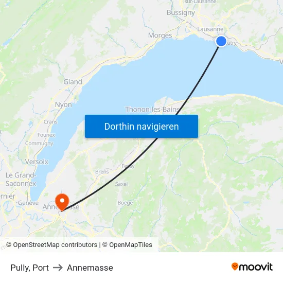 Pully, Port to Annemasse map