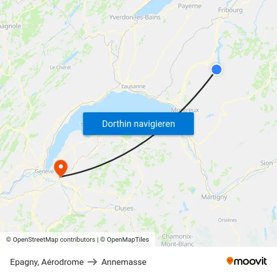 Epagny, Aérodrome to Annemasse map
