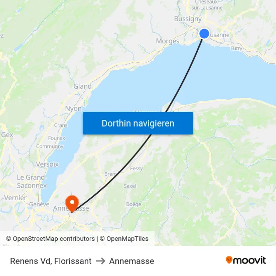 Renens Vd, Florissant to Annemasse map