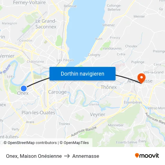 Onex, Maison Onésienne to Annemasse map
