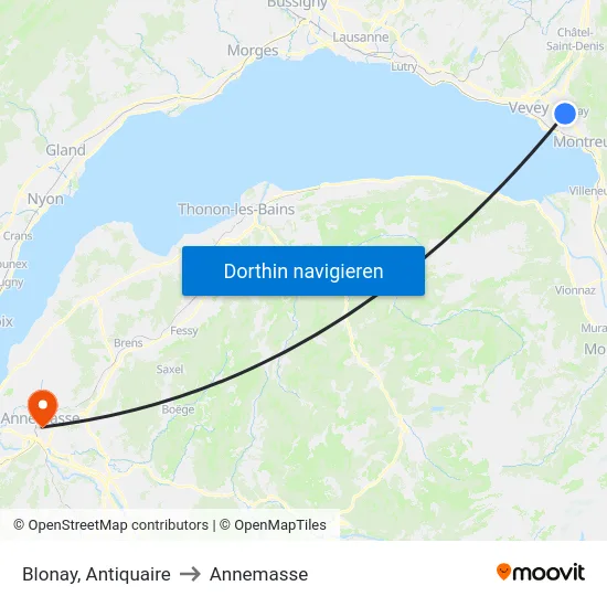 Blonay, Antiquaire to Annemasse map