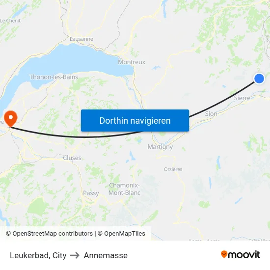 Leukerbad, City to Annemasse map