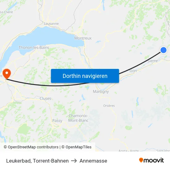 Leukerbad, Torrent-Bahnen to Annemasse map
