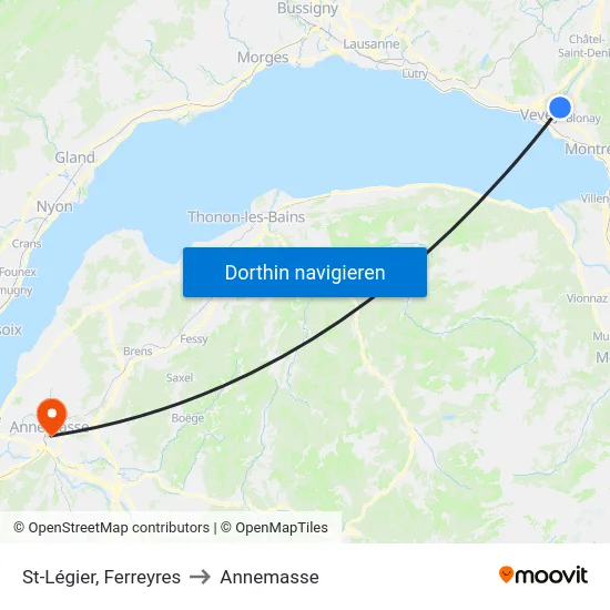 St-Légier, Ferreyres to Annemasse map