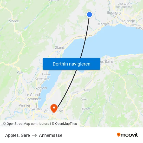 Apples, Gare to Annemasse map