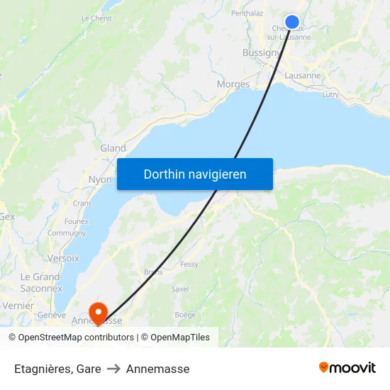 Etagnières, Village to Annemasse map