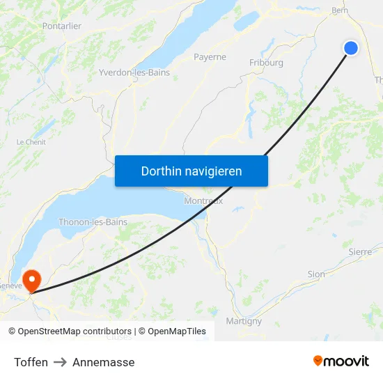 Toffen to Annemasse map