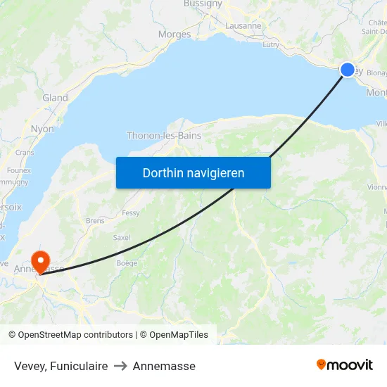 Vevey, Funiculaire to Annemasse map
