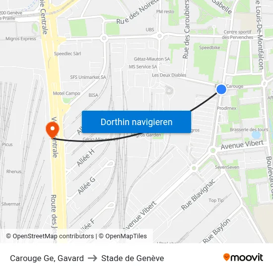 Carouge Ge, Gavard to Stade de Genève map