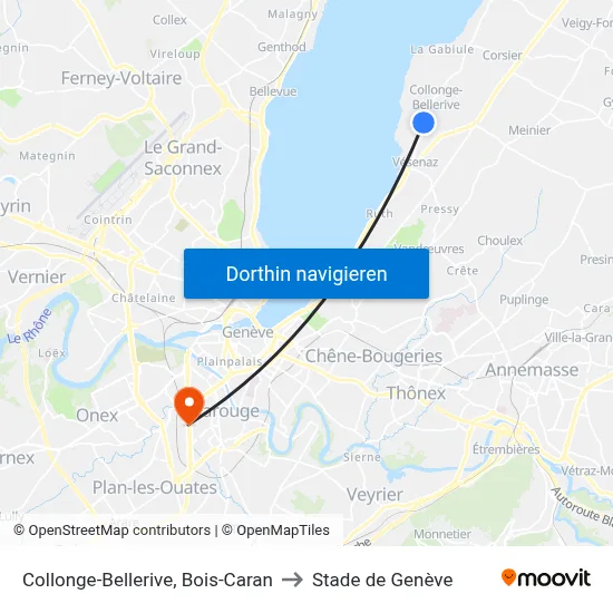 Collonge-Bellerive, Bois-Caran to Stade de Genève map